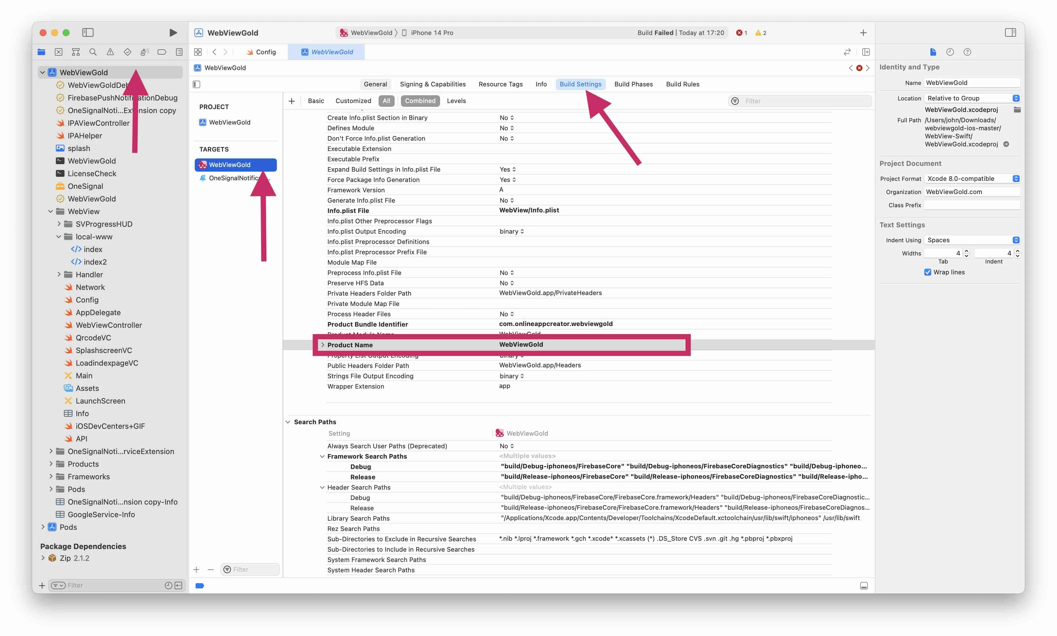 Change the iOS name of your Web-View app