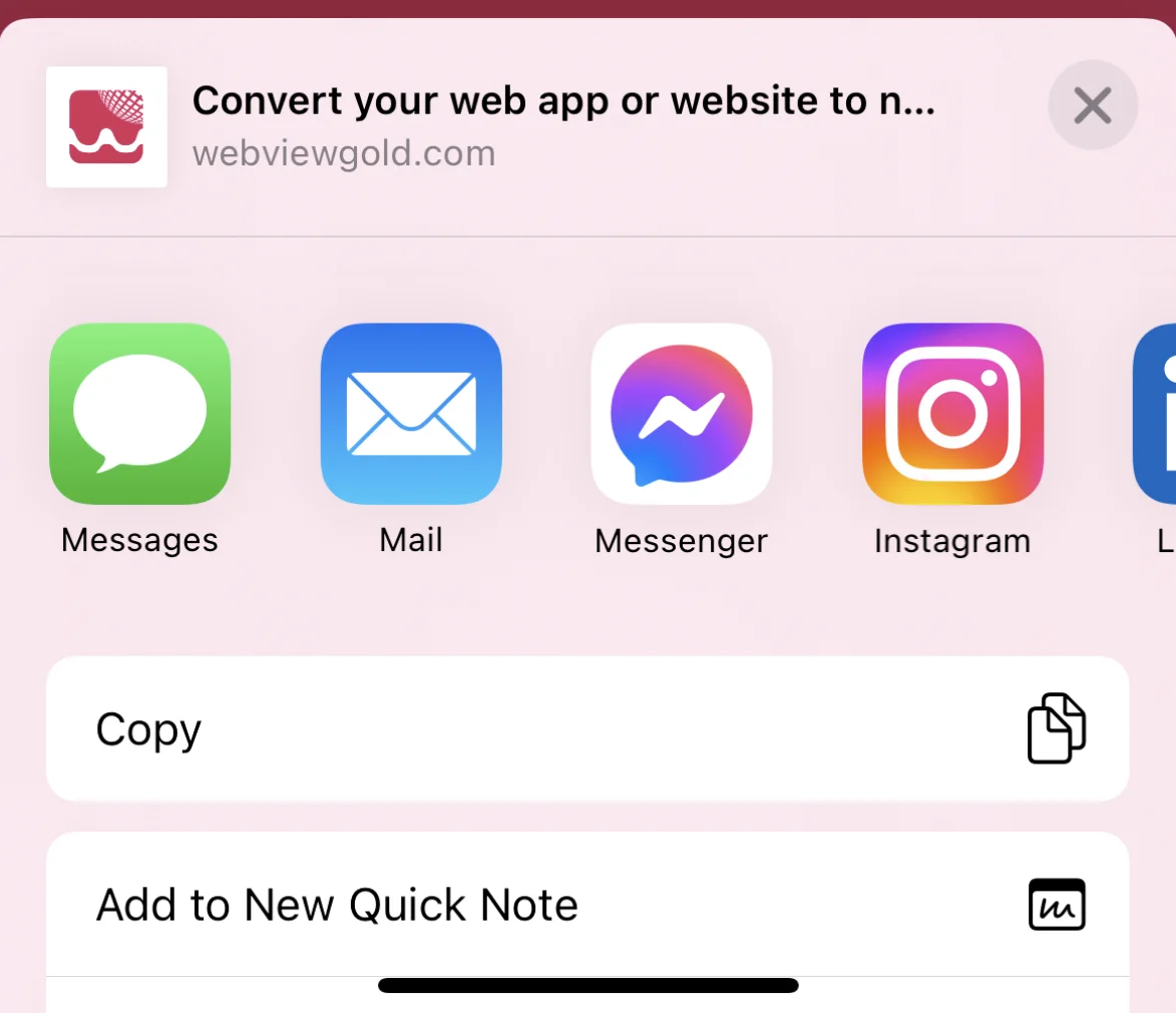 App Sharing Dialog Example