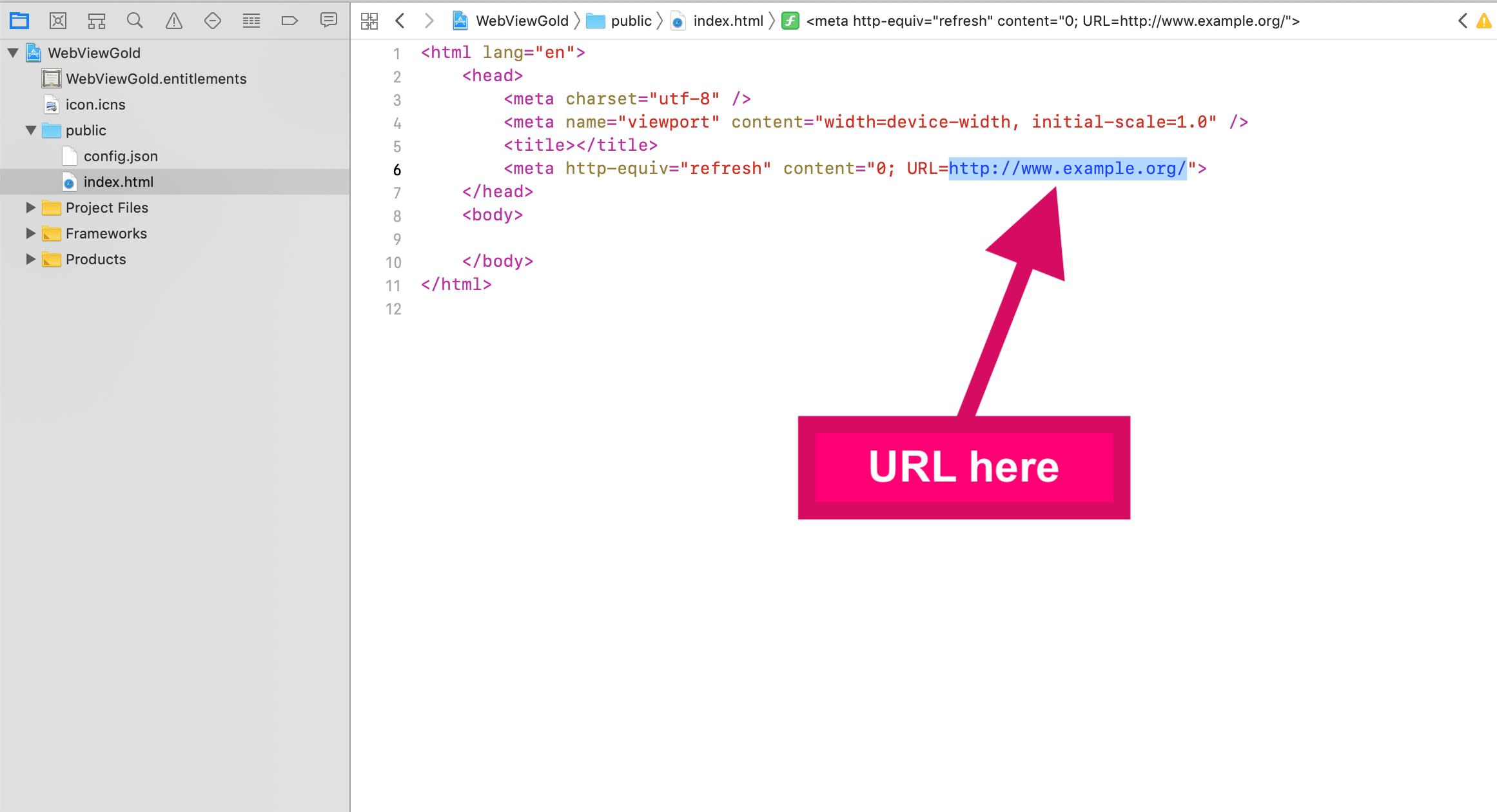 Insert your web app URL into index.html file