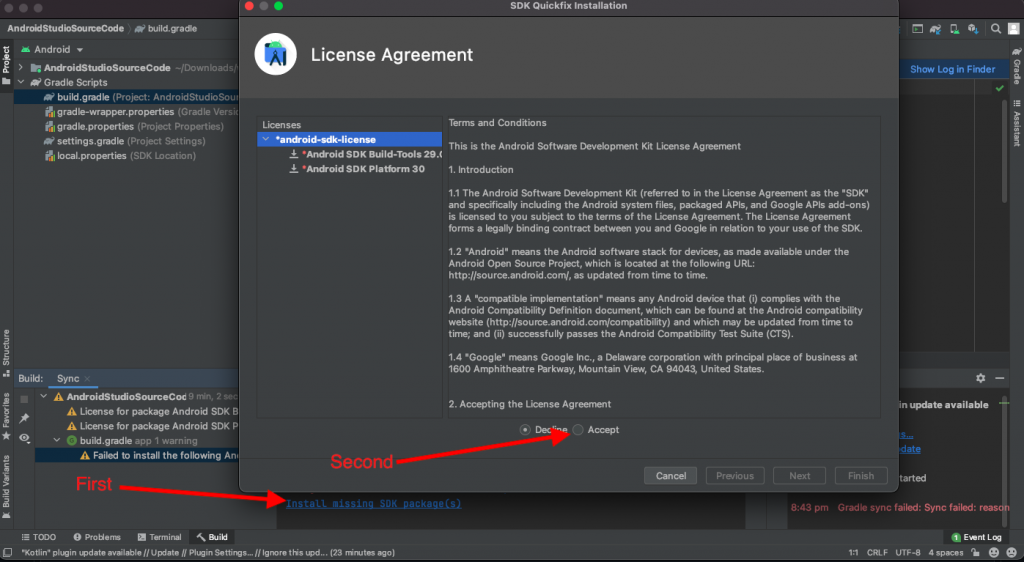 kotlin - gradle sync failed: could not get https: ... Resolving Gradle Sync Failed: Sync Failed Reason Unknown Error